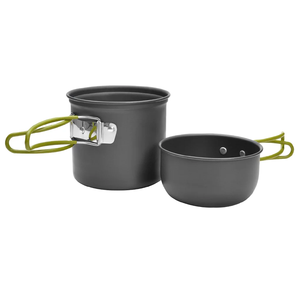 

1 Set Outdoor Cooking Utensils Aluminium Alloy Camping Cookware (Green Handle)