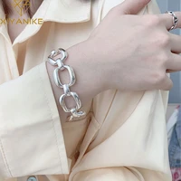 xiyanike 2022 new fashion boho thick chain link bracelets bangles for women girls punk jewelry gift party wedding bracelet femme