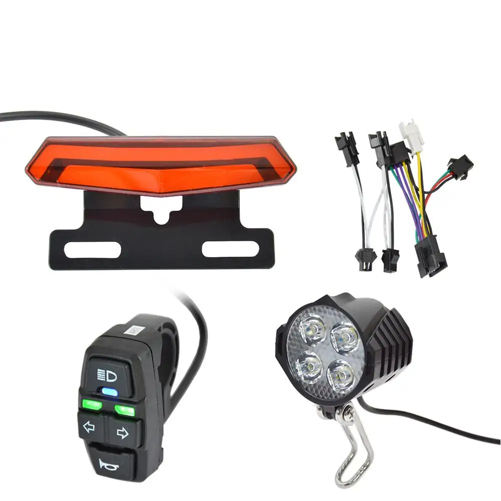 

24-48v Multifunctional E-bike Headlight Turn Signal Rear Light With Switch For Electric Bike Scooter Bike Light