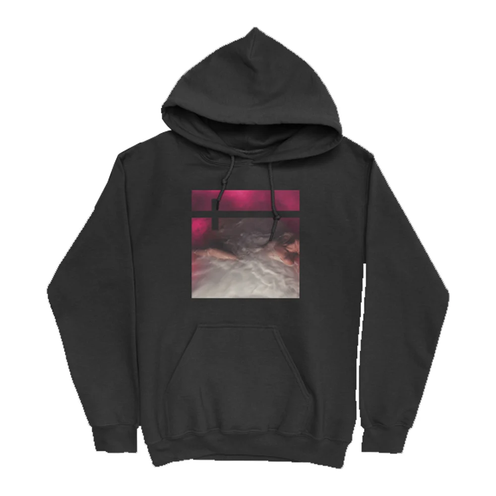 Худи унисекс с длинным рукавом, черное, с капюшоном