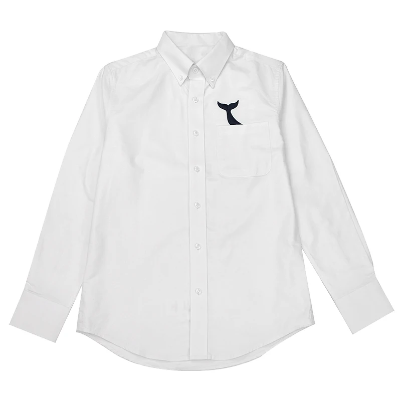 TB THOM Men's Shirt Clothing Fashion Top Brand Fish Tail Designs Slim Fit Casual Oxford Long Sleeves High Quality Women's Shirts