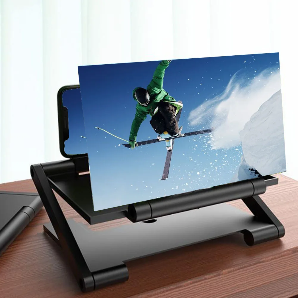 

8 Inch Lifting Bracket HD Home Phone Screen Magnifier Stable Foldable Portable Desktop Hands Free Movies Amplifier Universal