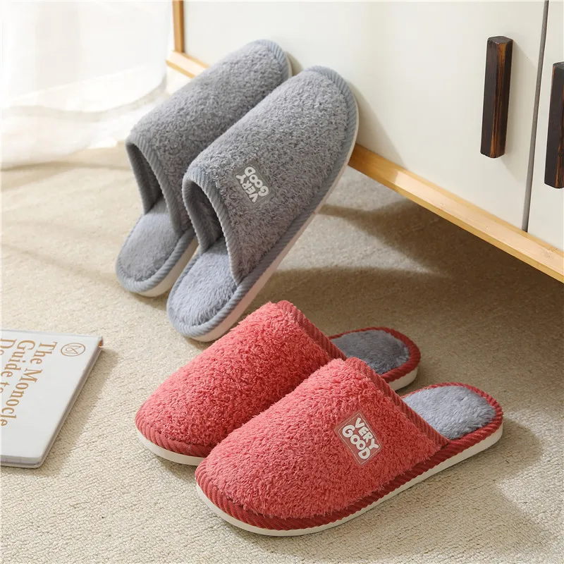 House Slipper  Winter Warm Fluffy  Plush Contton Indoor Non Slip Fuzzy Home floor Shoes Grip Comfy Female  soft  Sole Anti Skid
