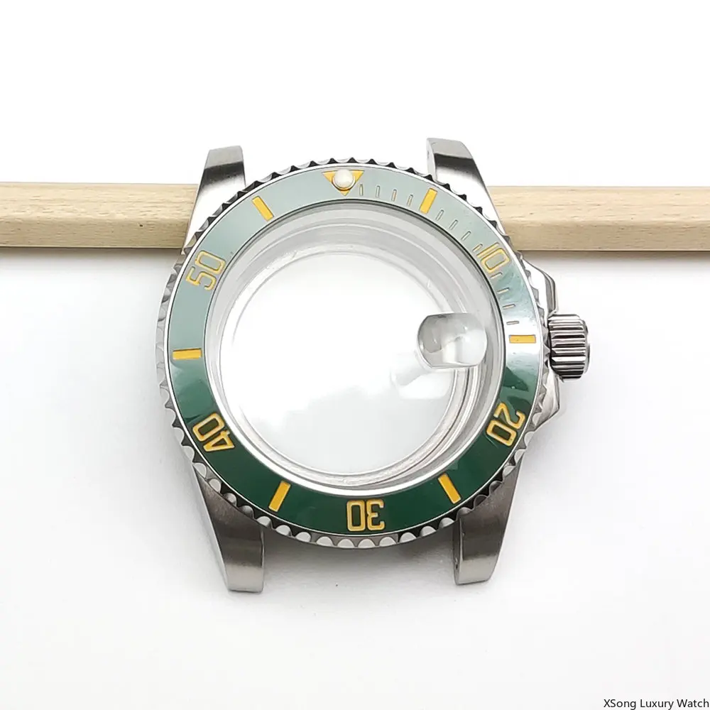 40mm cases Watch Case Men's mechanical watch Stainless Steel Cases Parts Sapphire Glass Fit nh35 nh36  8215 Mechanical Movement