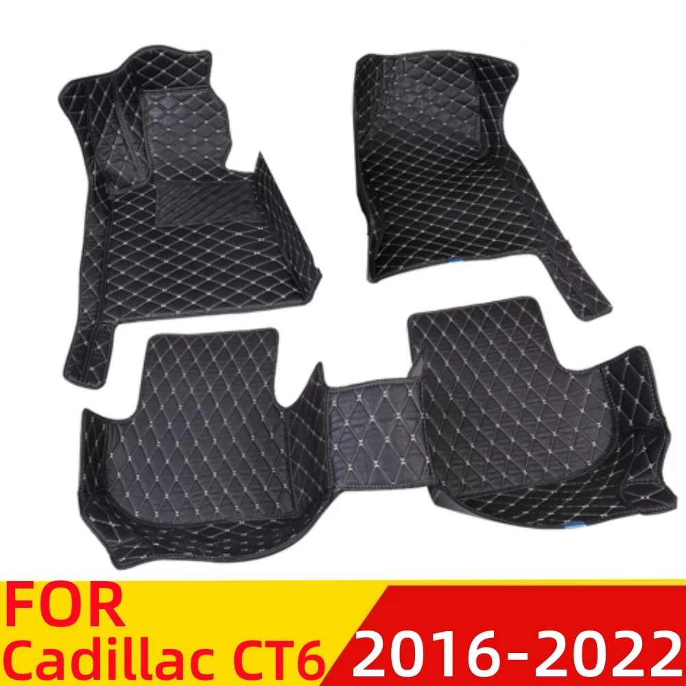 

Автомобильные коврики для Cadillac CT6 2016 2017-2022, водонепроницаемые, из кожи XPE, под заказ, передние и задние напольные коврики, автомобильные запчасти, коврик