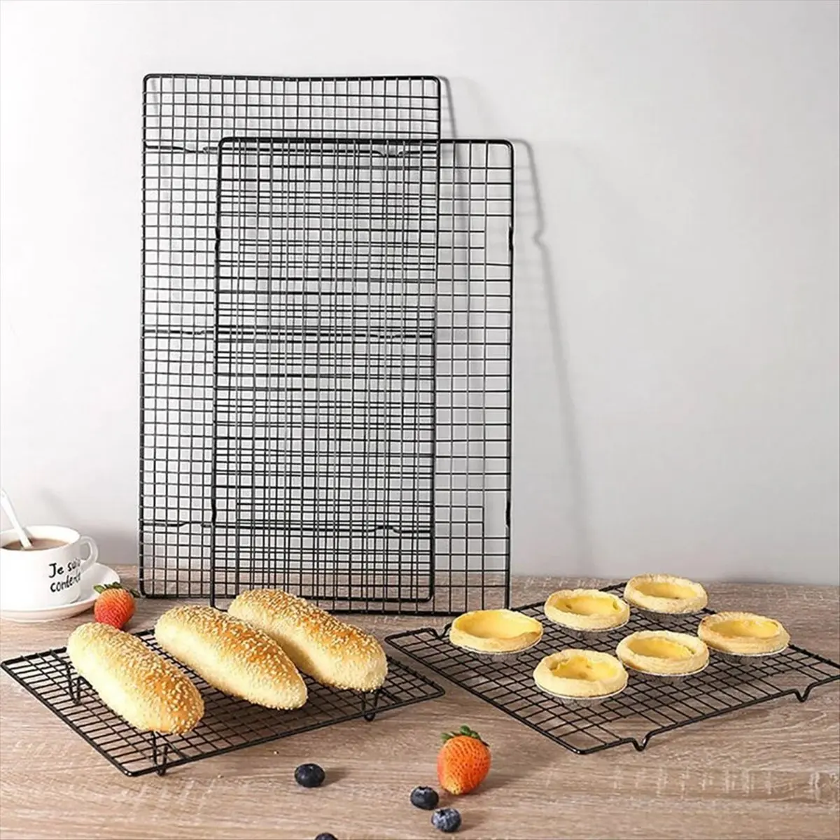 Фото KSOL Baking-Tools: Квадратная антипригарная сетка для охлаждения тортов и хлеба, 28x25.5x1.5см №3