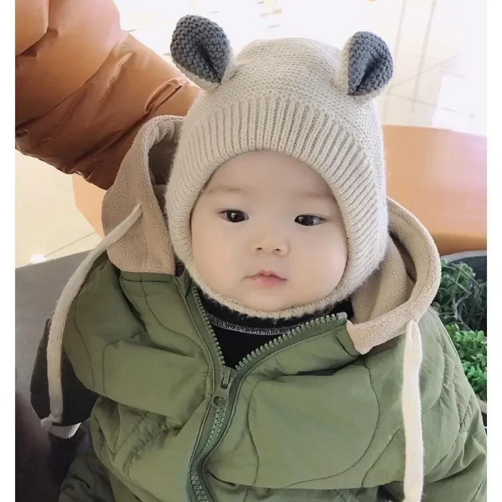 Шапка для малышей 1-3 лет шапка мальчиков и девочек зимние теплые утепленные шапки