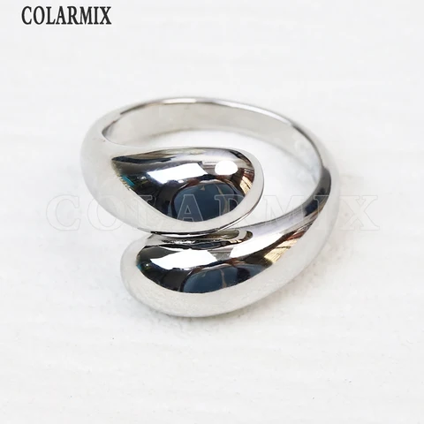 10 шт. гладкие металлические круглые кольца в стиле панк открытые женские классические бриллиантовые подарочные модные украшения 20216