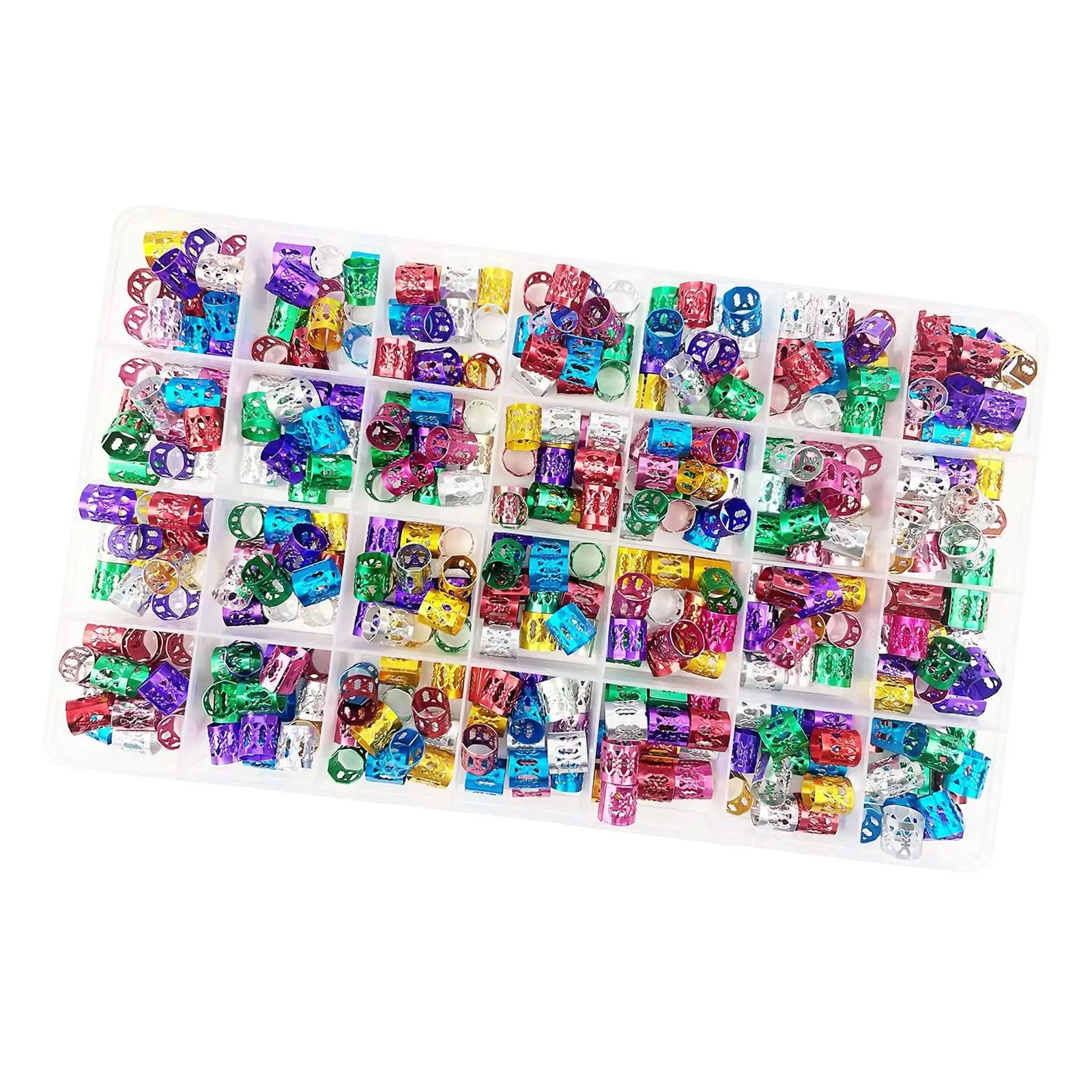 

400 Pieces Hair Dreadlock Beads Metal Cuffs Hair Braiding Beads Jewelry Clip Hair Tube Beads for Hair Decorations Clips Girls