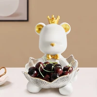luxury violent bear fruit plate decor coffee table key storage tray miniature figurines living room home decoration accessories