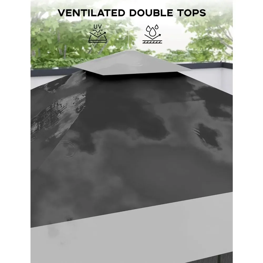 12x12 всплывающая беседка внешняя искусственная торговля с москитной сеткой 4