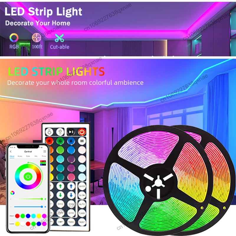 

LED 1-5m 10m 15m 20m 30m LED Lights for Room TV Backlight Bluetooth APP Control Tira Led 5050 Rge Led Strip Lights Decoration