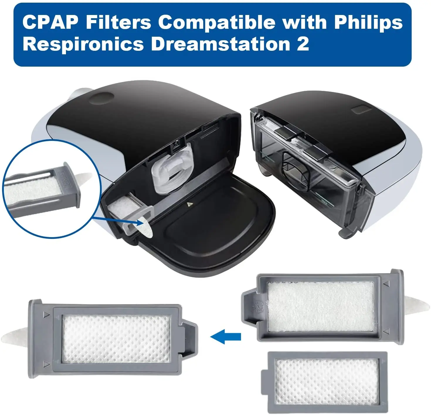 6/9/12 шт. сипап-фильтры совместимые с машинкой Philips Dreamstation включают Пыльцевой