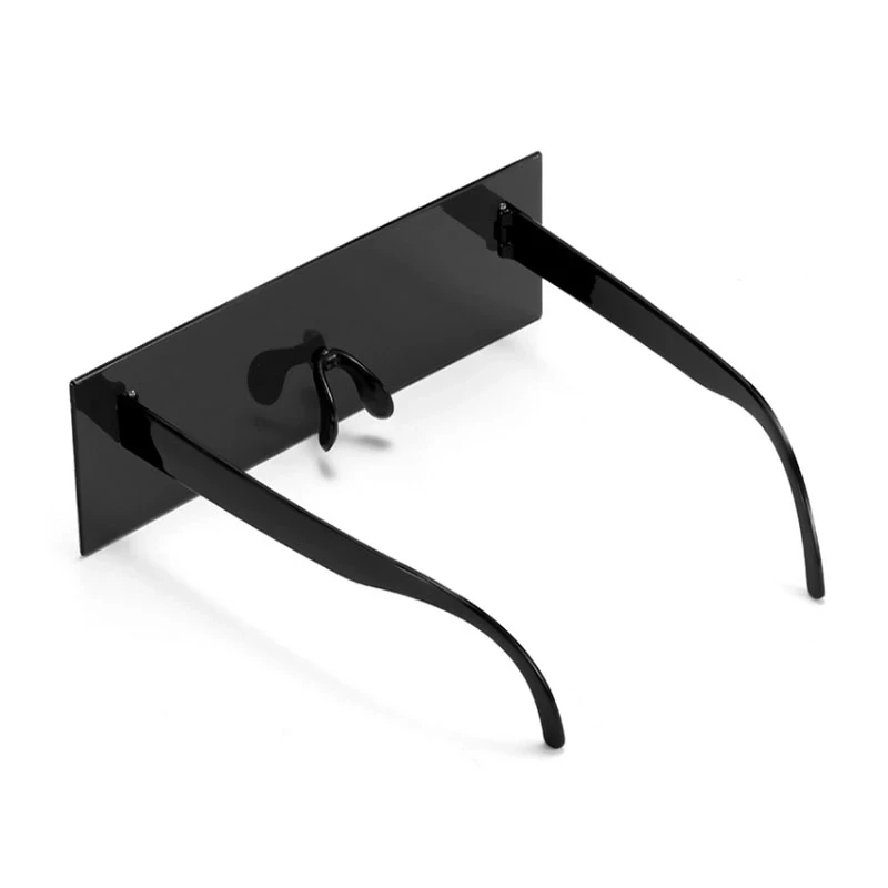 

Black Long Frame Square Sunglasses Funny Pixel Mosaic Glasses Strip Shape Straight Plate Sunglasses Blur The Face Tool