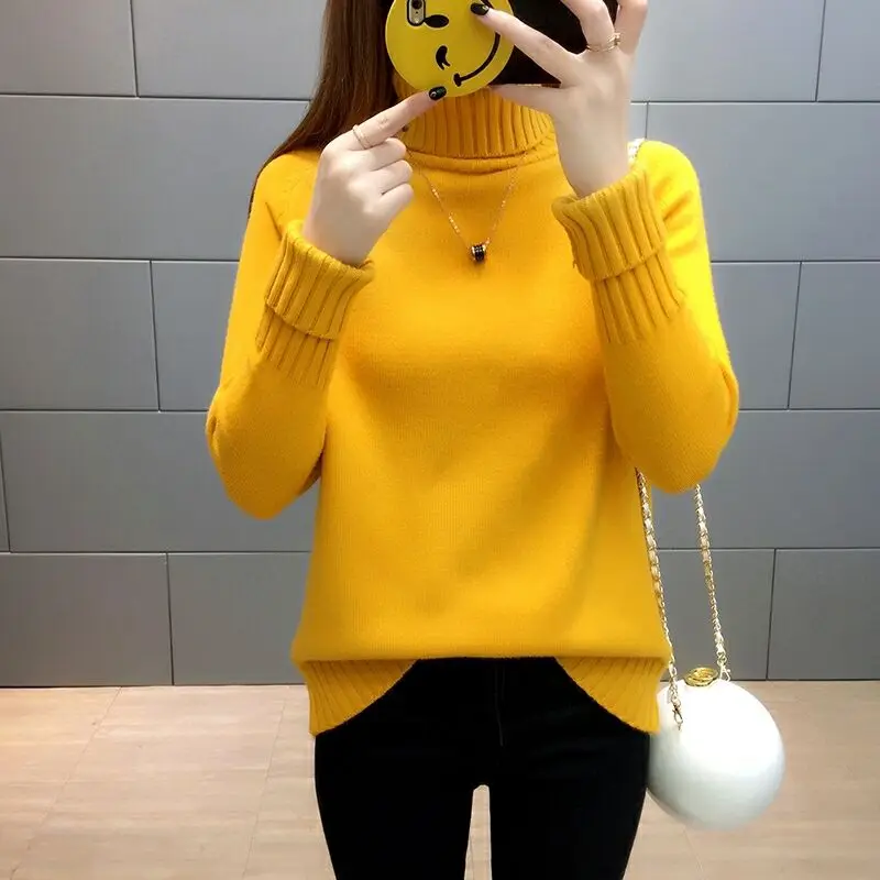 Женский трикотажный пуловер повседневный джемпер с длинным рукавом Осень-зима |