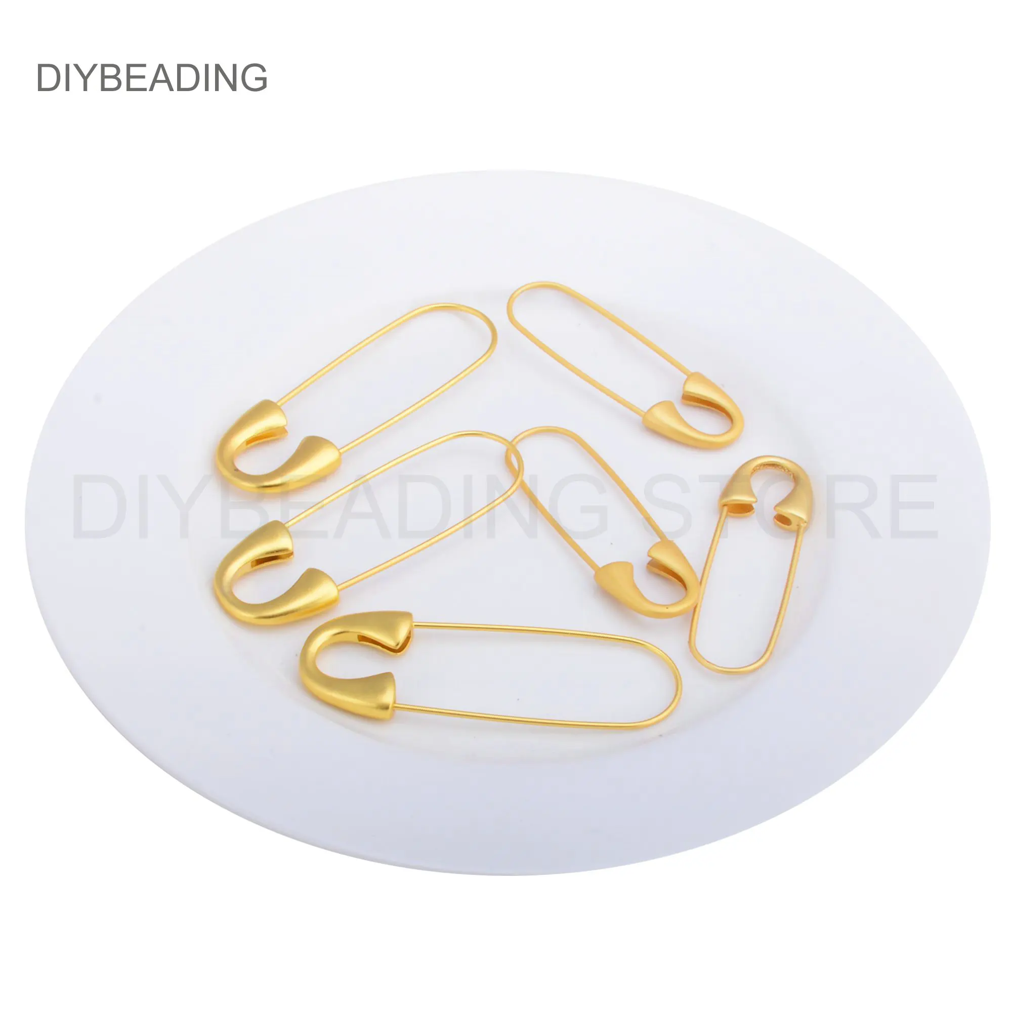 

Blank Brooch Pin Back Finding Supplies Shiny Yellow Gold Plated Brass Fashion Accessory for Jewelry Making (2 Sizes)
