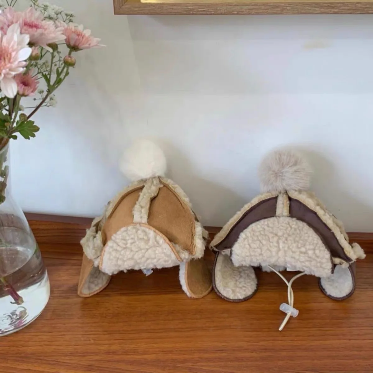 Осенне-зимняя плюшевая теплая и ветрозащитная шапка из овечьей шерсти для