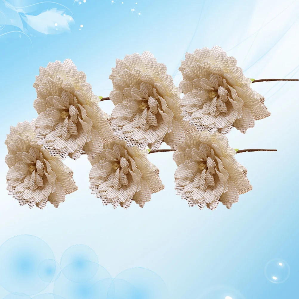 

Wedding Burlap Flower Flowers Jute Bowknot Rustic Bowsvintage Craft Natural Boutonniere Bulk Ornament Artificial Corsage