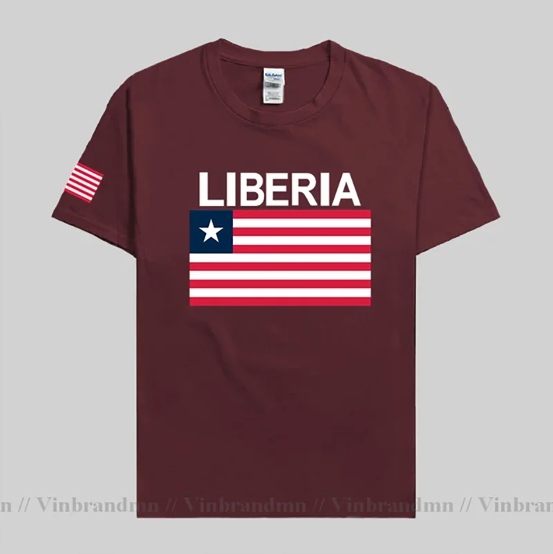Фото Футболка Liberia Liberian, модная крутая майка, футболка национальной сборной, 100% хлопок, спортивная одежда, футболки, спортивная футболка LR LBR, лето №5
