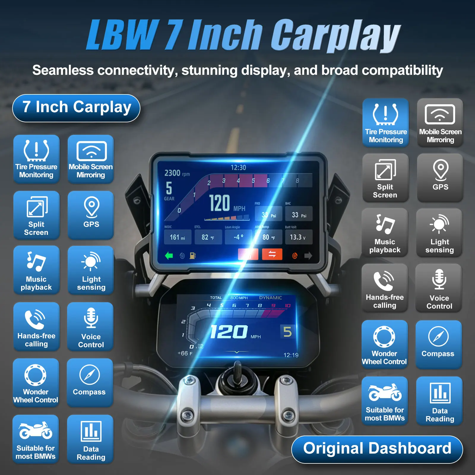 Фото WUEASTE 6-дюймовый мотоциклетный CarPlay для моделей BMW, Android Auto, GPS-навигация для BMW R1200GS, R1250GS, S1000XR, R1300GS №2