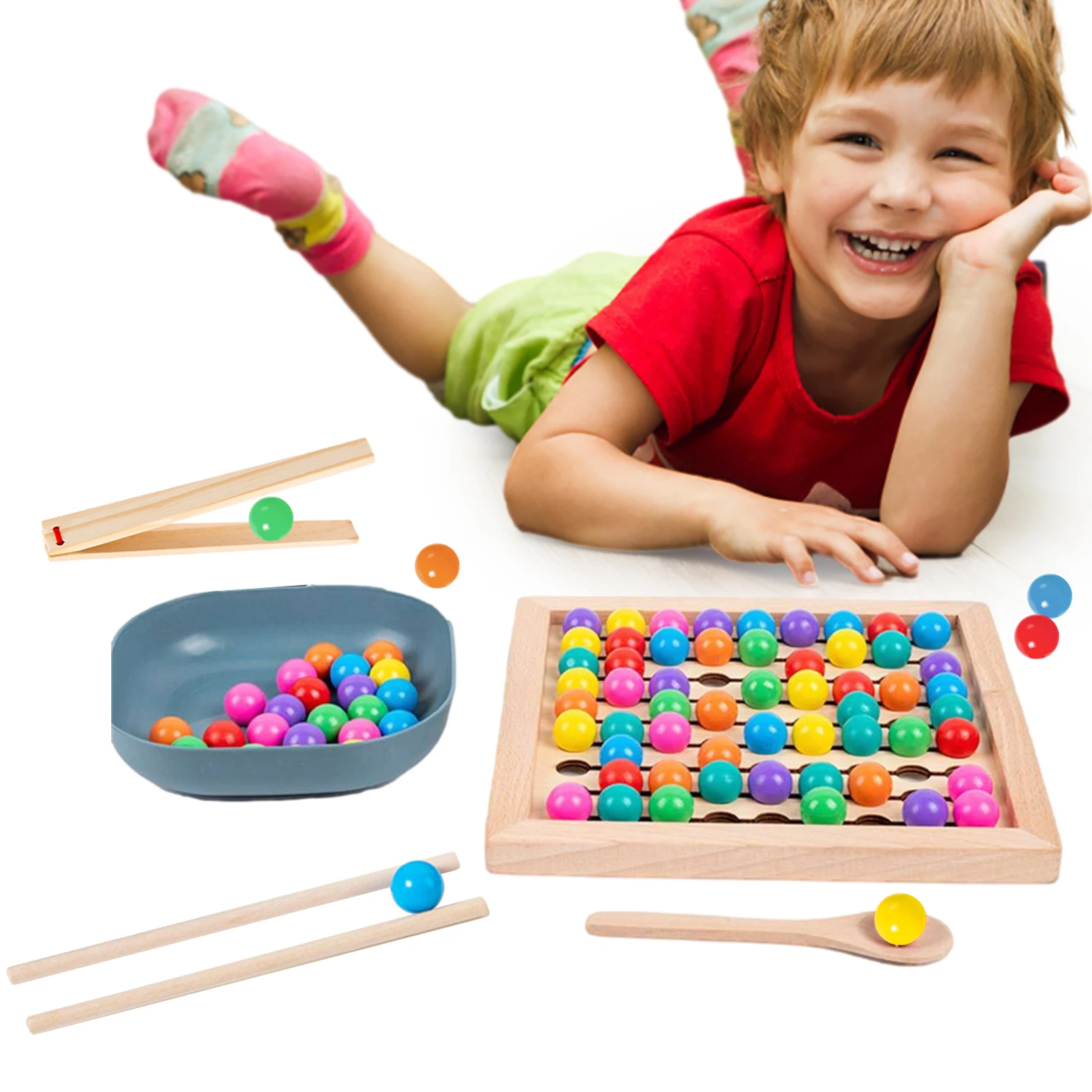 

Wood Peg Board Beads Game Color Sorting Bead Toddler Toys Math Counting And Montessori Puzzle Jigsaw Fine Motor Toys Kids