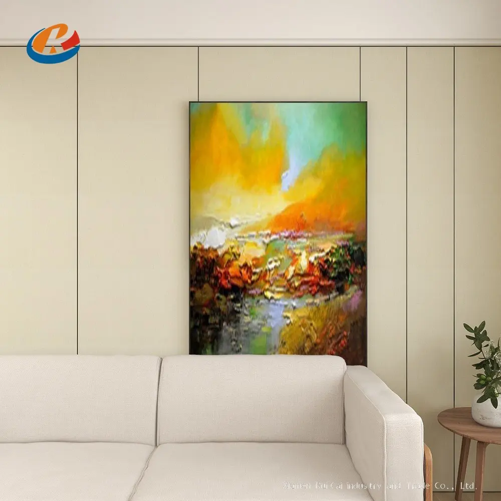 

Abstract Sunset Oil Painting 100% Handmade Oil Painting Art Living Room Home Decor Wall Art