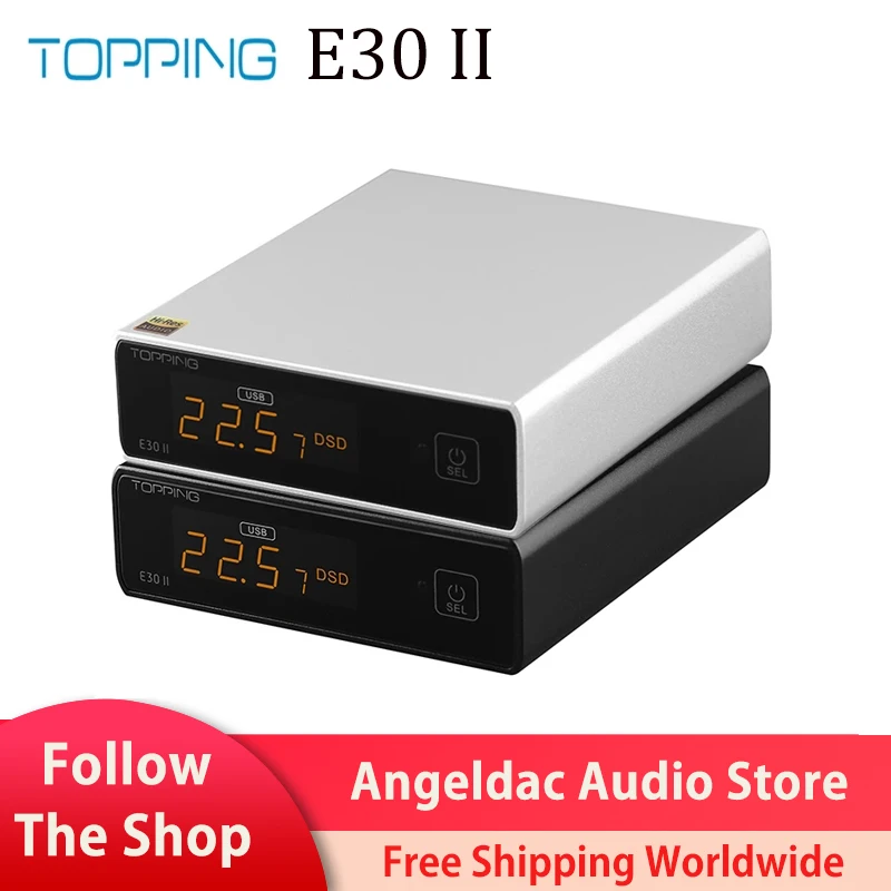

TOPPING E30 II Decoder 2*AK4493S DAC Hi-Res Audio XMOS AU208 Touch Operation E30II with Remote Control Preamp DAC