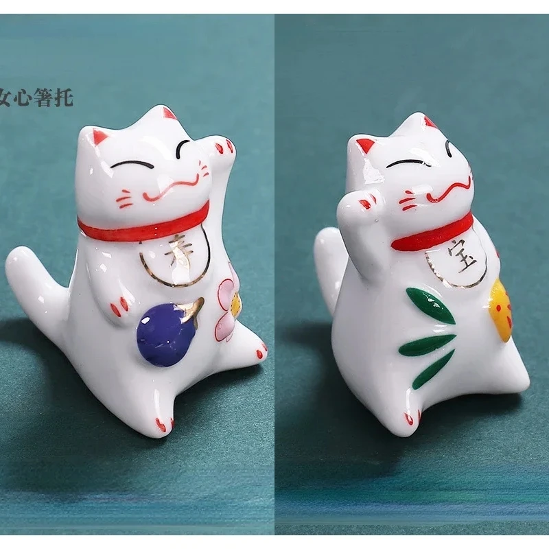 

Подставка для палочек для еды керамическая с котом