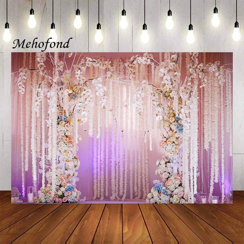 

Фон для фотосъемки Mehofond Свадебный Цветочный декор для свадебной церемонии в честь Дня Рождения