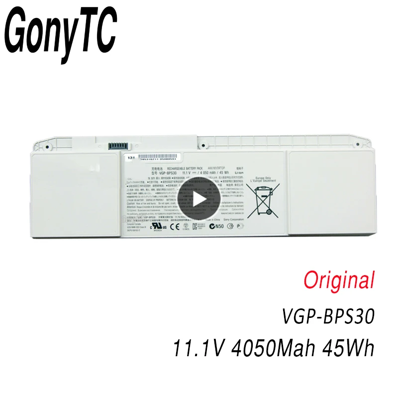 

GONYTC NEW VGP-BPS30 BPS30 Original Laptop Battery For SONY VAIO T11 T13 SVT-11 SVT-13 11.1V 4050MAH 45WH