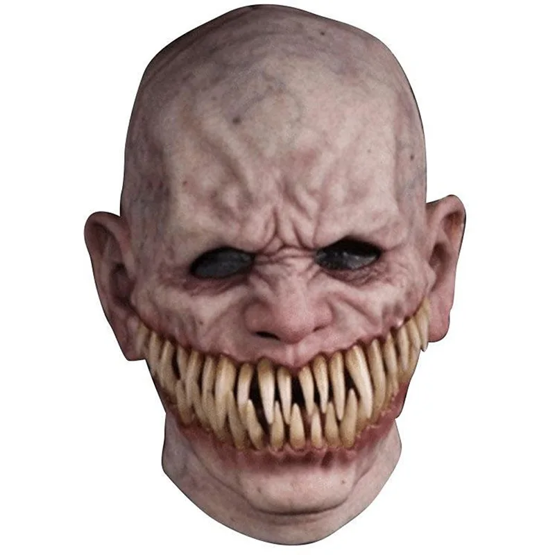 Demon Latex Mask Scary Devil Mutant With Realistic Long Teeth Costume Halloween Party Props Stalker | Masks &amp Eyewear