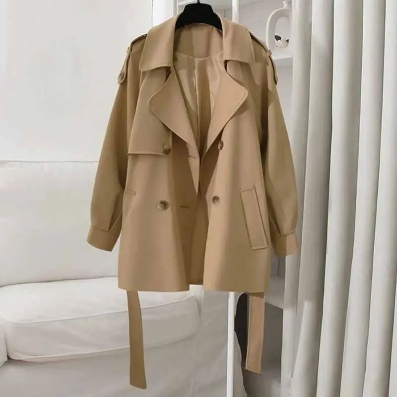 Корейская весенне-осенняя женская ветровка на подкладке новая свободная