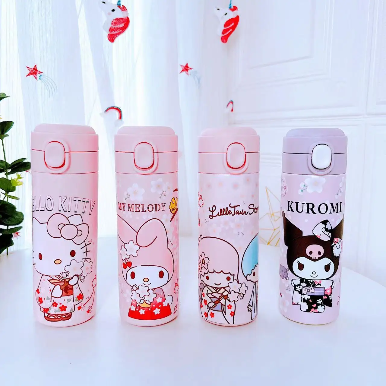 

Kawaii My Melody Cinnamoroll Kuromi Cute Cartoon Kimono Series 420ML Thermal Mug 304 Stainless Steel Water Cup Birthday Gift