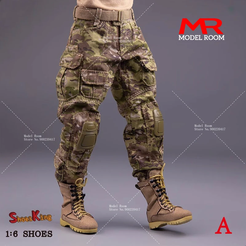 SK011 масштаб 1/6 мужские боевые ботинки Армейская Обувь с отверстиями модель