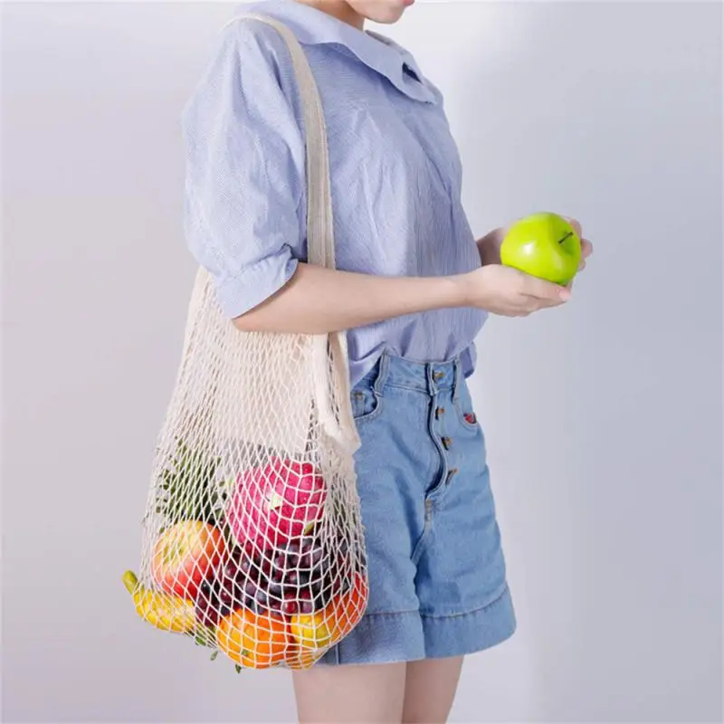 

Portable Reusable Grocery Bags for Fruit and Vegetable Shopping Bags Storage Bag Washable Cotton Mesh String Organic Organizer