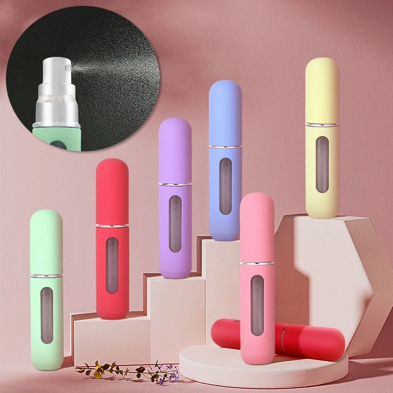

5ml Candy Color Portable Travel Perfume Refill Bottle Liquid Sub-Bottling Spray Atomizer Refillable Empty Cosmetic Makeup Tool