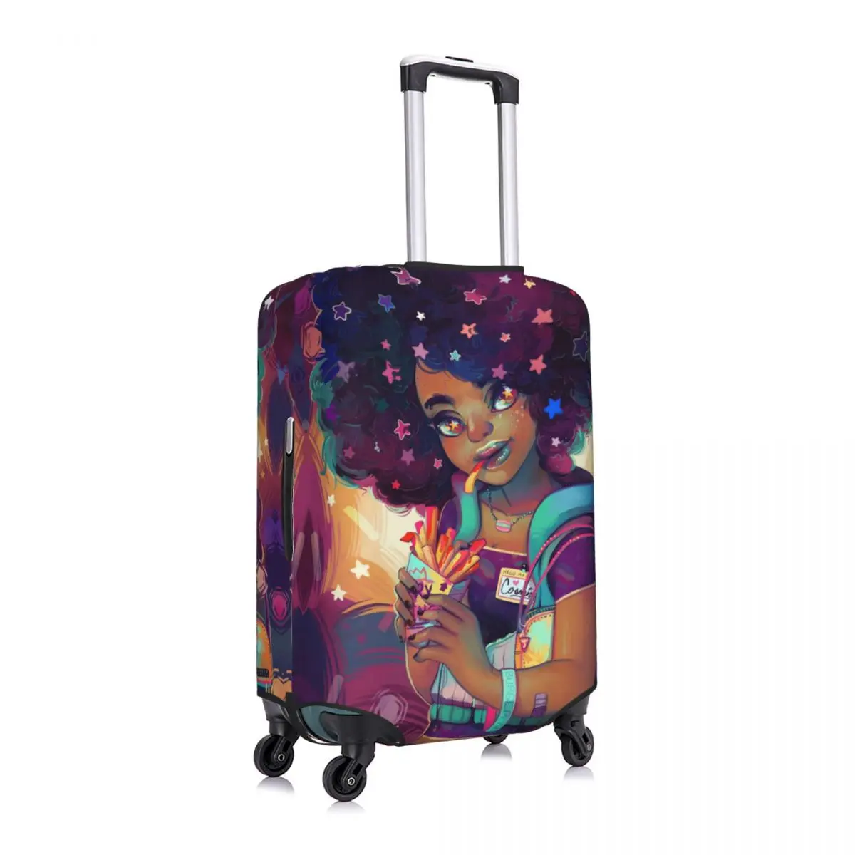 

Beautiful African Woman Luggage Cover Spandex Suitcase Protector Fits 19-21 Inch