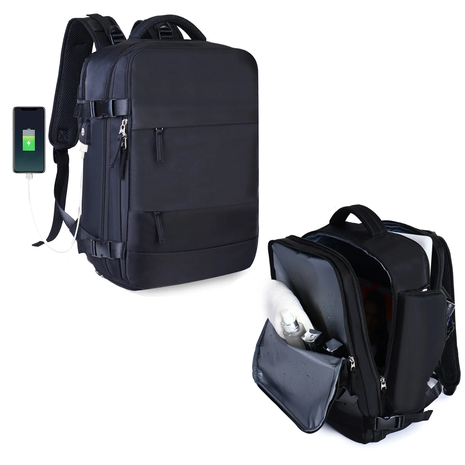 

30l Travel Backpack Bags For Women Multifunctional Luggage Lightweight Waterproof Laptop Large Capacity Woman Black Backpacks