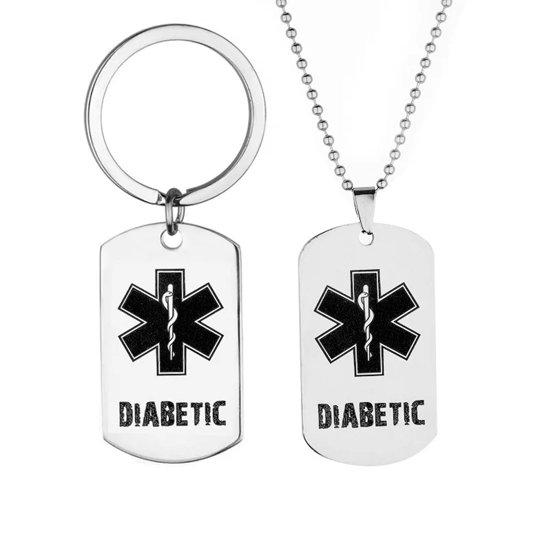 

Diabetic Star of Life Snake Caduceus Stainless Steel Keyring Key Chain Charms Women Jewelry Accessories Pendant Gifts Fashion