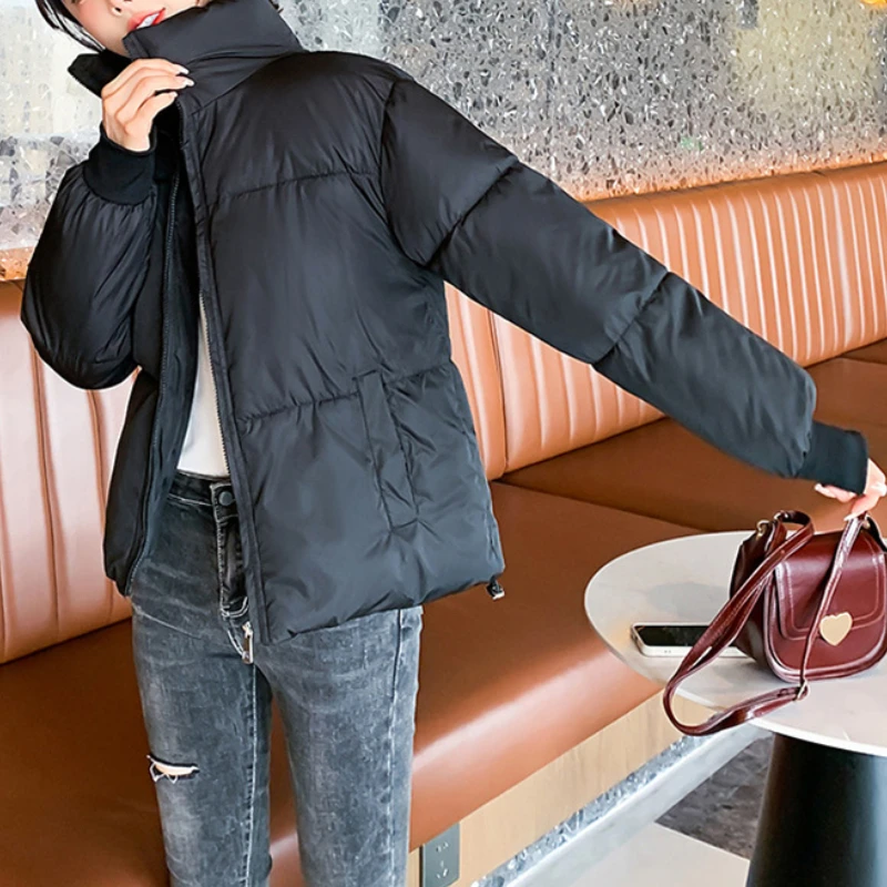Women Korean Style Loose Fashion Parkas Thickened Jackets Down Cotton Coats 2021 New Fall Winter Female Warm Solid Bread Clothes