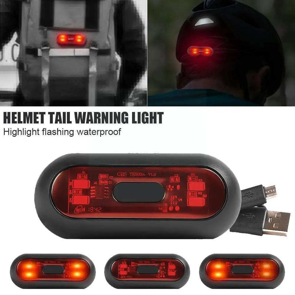 

Motorcycle Bicycle Helmet Led Light Rechargeable Intergra Led Light For Bike Motorcycles Accessories Safety Signal Warning K3a2