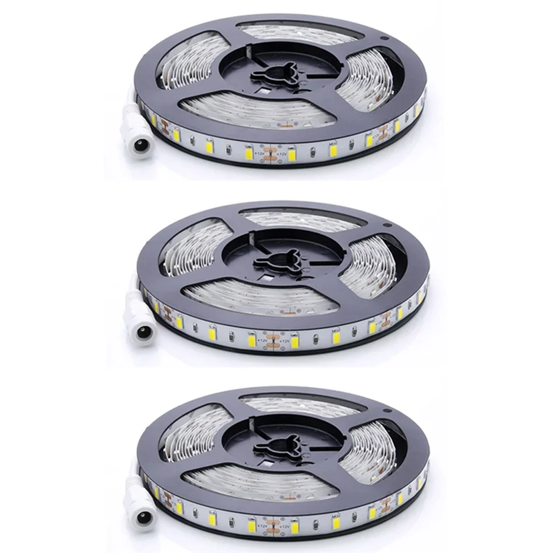 

3X Super Bright 5M 14.4W/Meter SMD 5630 300 LEDs IP20 Non-Waterproof Daylight White(6000-6500K) LED Strip Ribbon
