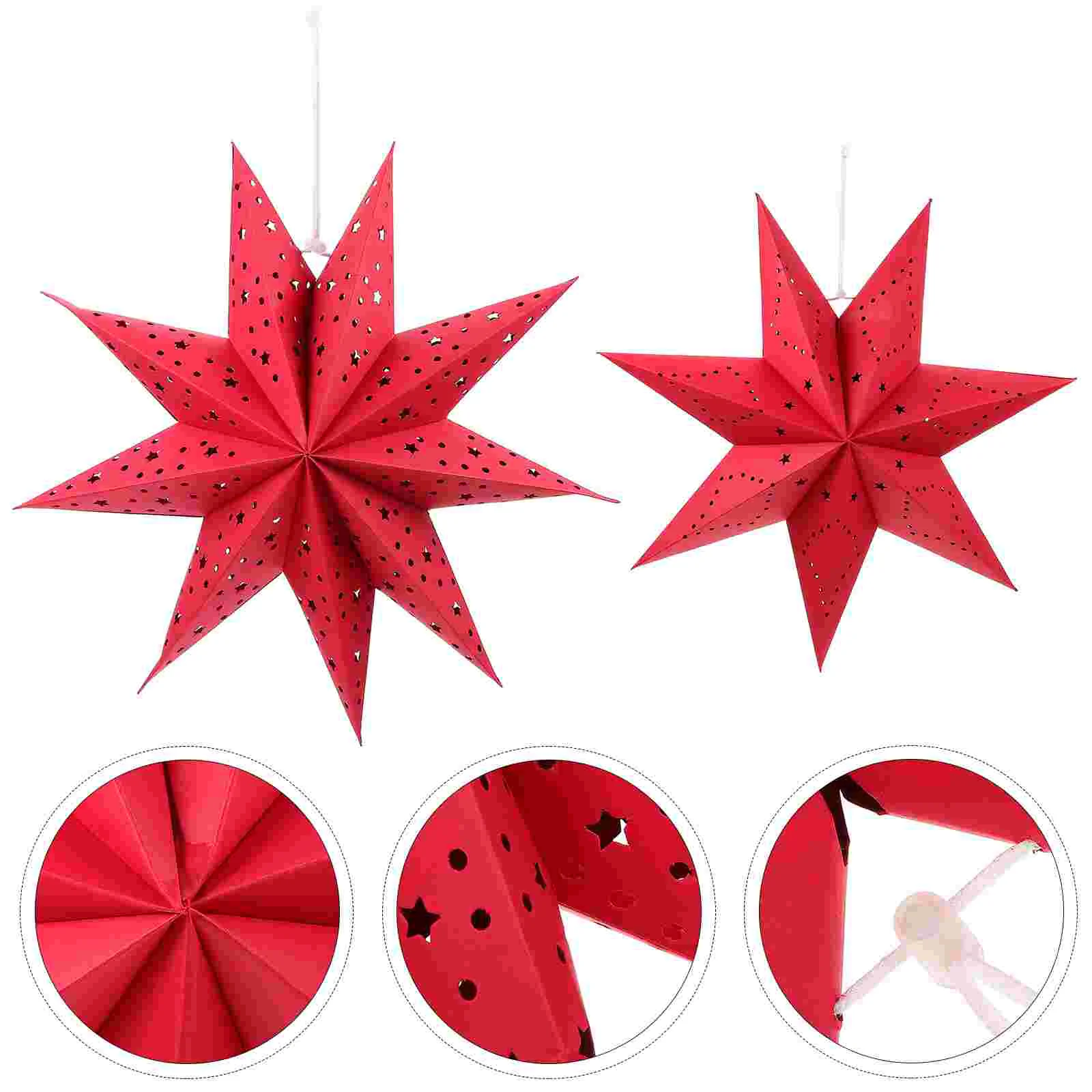 

Star Paper Lantern Hanging Christmas Lampshade Lanterns Lamp Ceiling Shade Light Decorations Ornament Stars White Ornaments