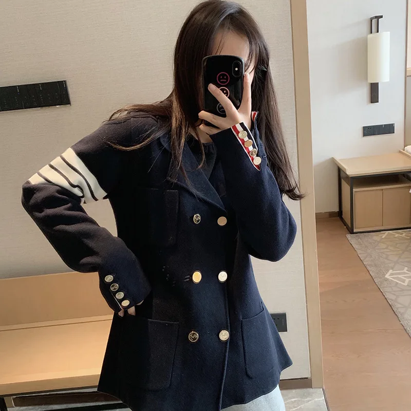 High Quality Korean Style TB Suit Coat Women's Spring and Autumn Versatile Small Guy Temperament Clothing Small Suit