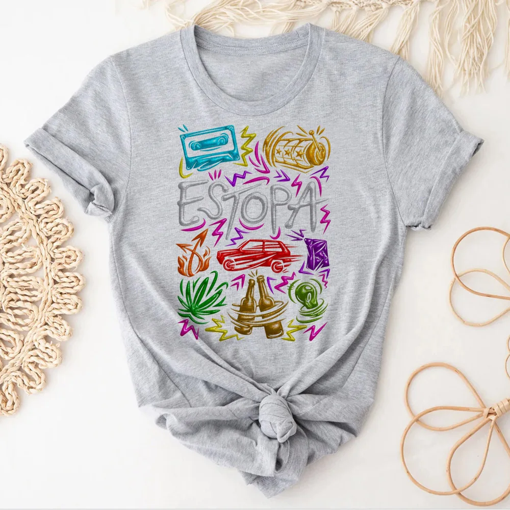 Футболки Estopa женская уличная одежда графическая футболка для девушек манга 2000s