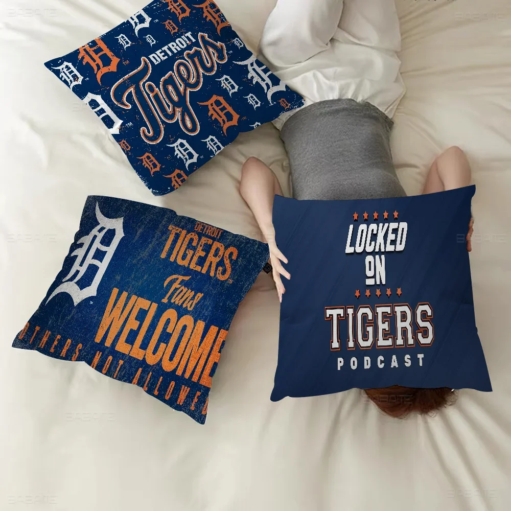 Фото D-Detroit T-Tigers наволочки с мультяшным диваном, декоративные домашние двусторонние печатные короткие плюшевые милые чехлы для подушек №3