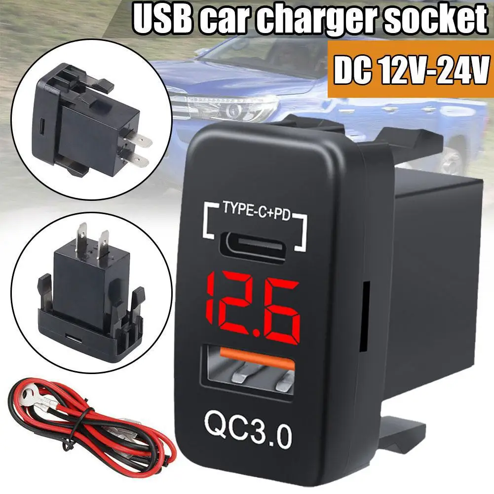 

Автомобильное зарядное устройство с двумя портами USB C PD, быстрая зарядка телефона QC3.0, автомобильный адаптер для телефона 12 В, стандартное зарядное устройство для H7O7