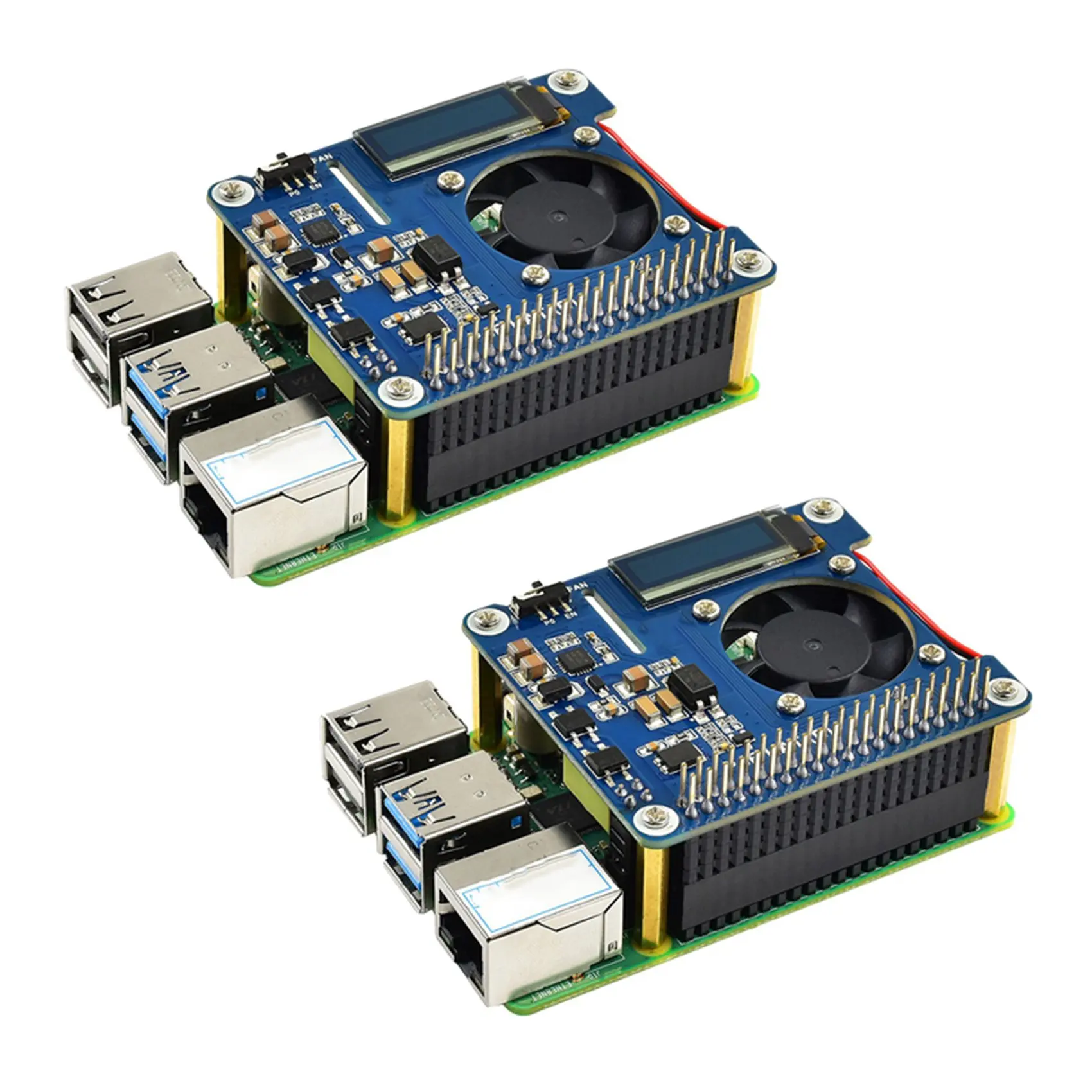 

Сетевая плата расширения 2X Power Over Ethernet для Raspberry Pi 4 Model B / 3B + и 802.3Af PoE с OLED