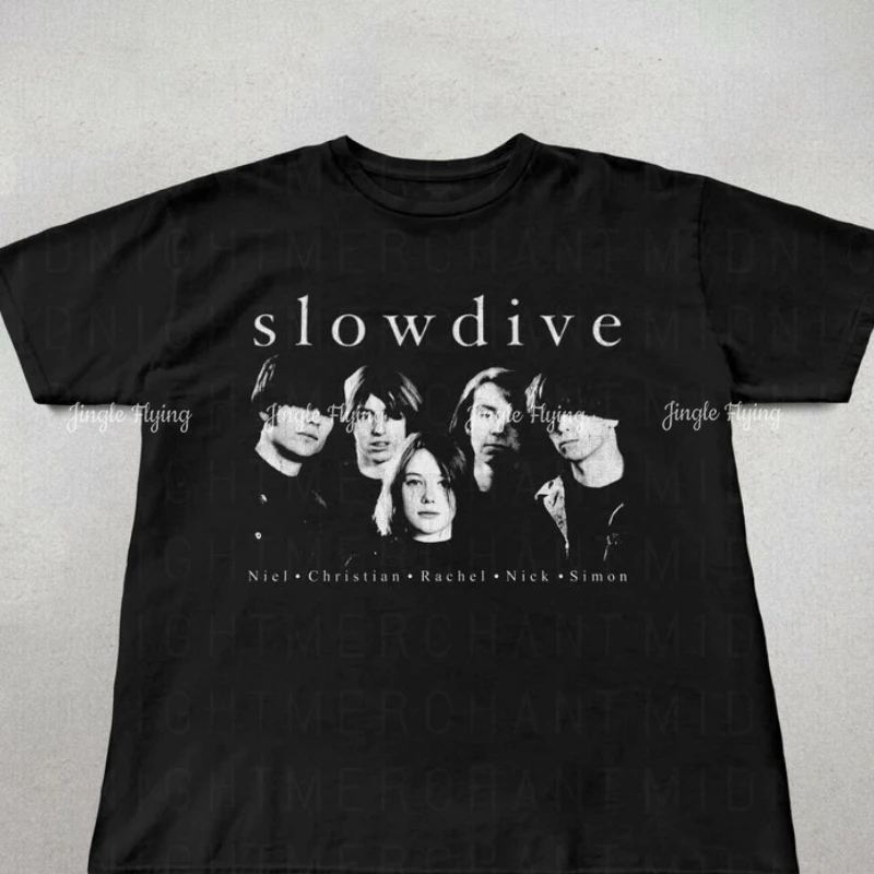 Хлопковая футболка унисекс Slowdive футболки с рисунком 90-х годов графический топ