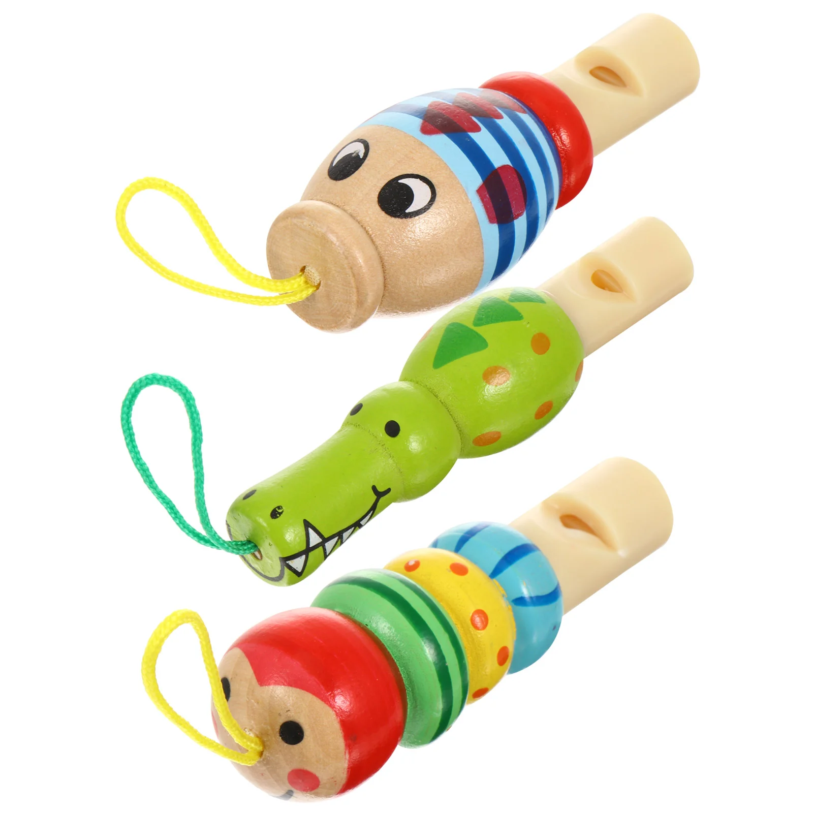 

3 Wooden Toys, Whistle Toys Musical Instrument Educational Toys Kids Birthday Bag Filler, Random Style